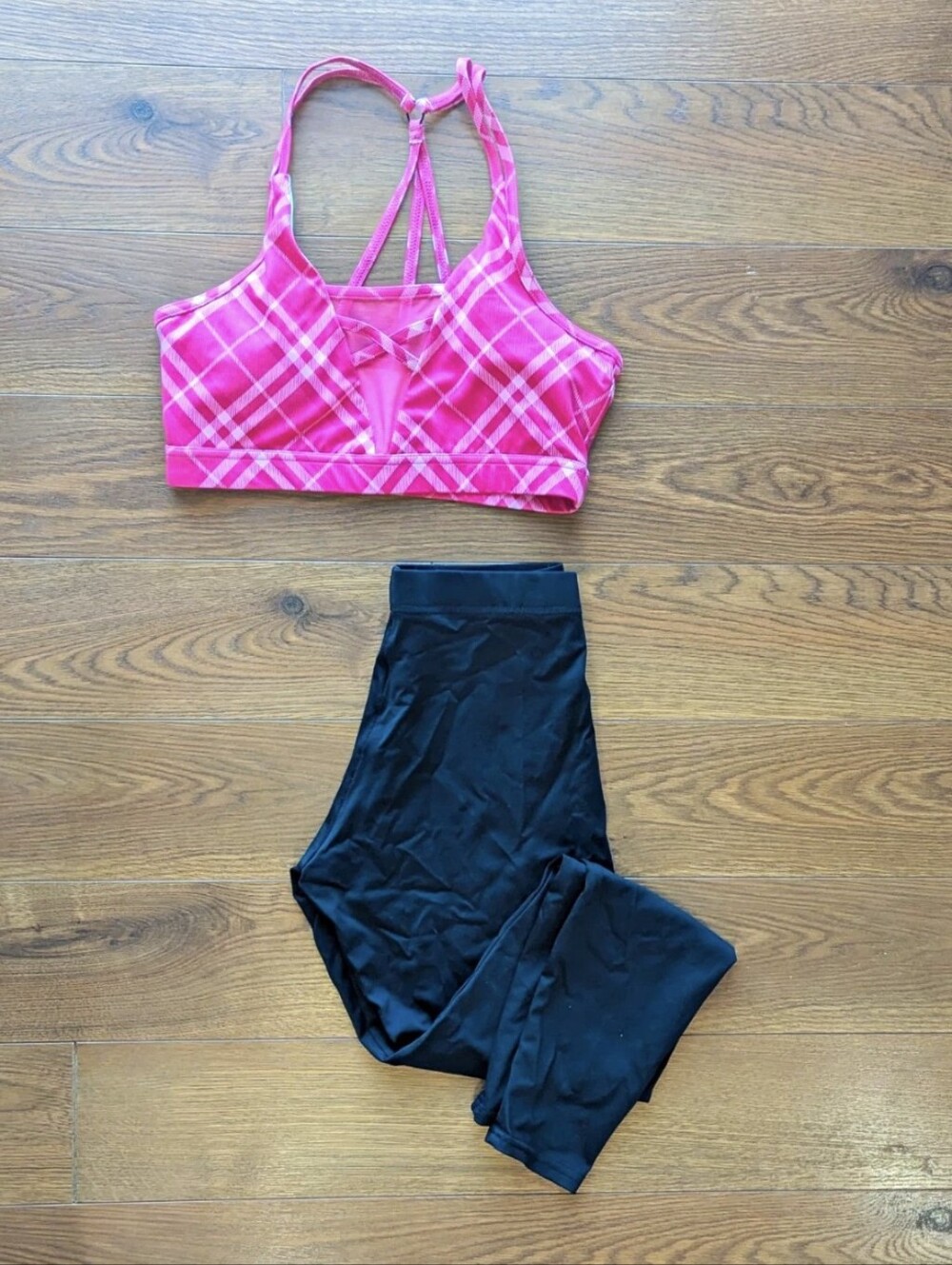 BlackMilk 2 Piece Athletic Set Leggings Sports Bra Black Pink Small GUC